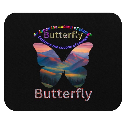 "Vibrant Butterfly 'Embrace Change' Mouse Pads