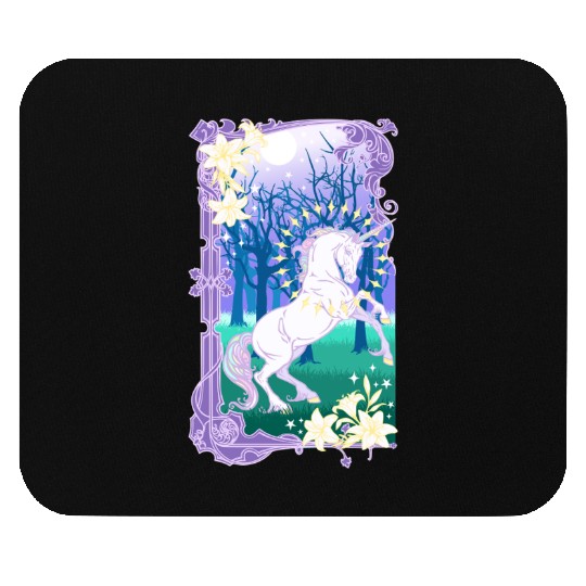 Unicorn fantasy lilac moon Mouse Pads