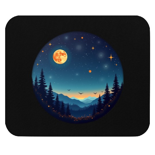 Starry Night Mountain Mouse Pads