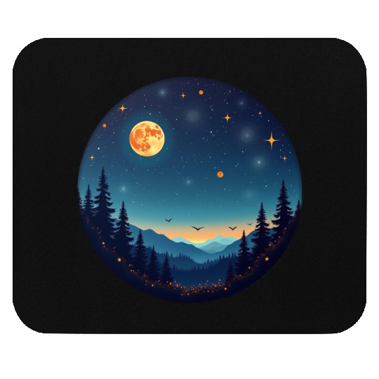 Starry Night Mountain Mouse Pads