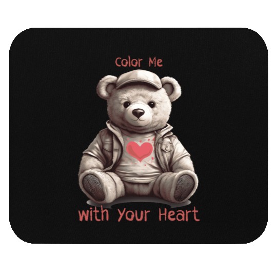 teddy bear - color me with your heart Mouse Pads