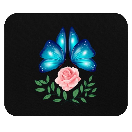 Butterfly. Flower. Rose. Joy. spring. Spring break Mouse Pads