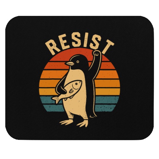 Funny Protest Against Tariffs Resist Penguin Mouse Pads