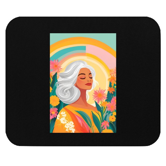 Pastel Abstract Illustration Design of a Woman Mouse Pads