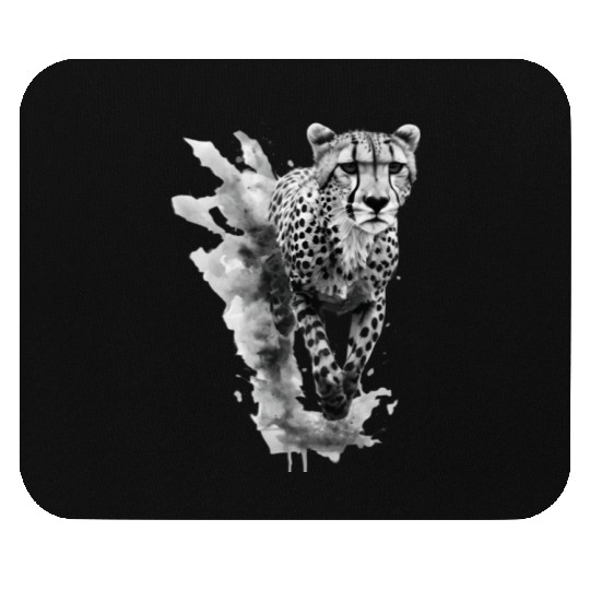 Cheetah: Black and White Art Design Mouse Pads