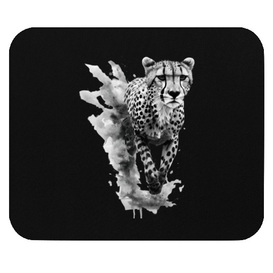 Cheetah: Black and White Art Design Mouse Pads