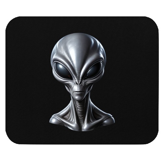 Realistic Grey Alien Extraterrestrial Mouse Pads