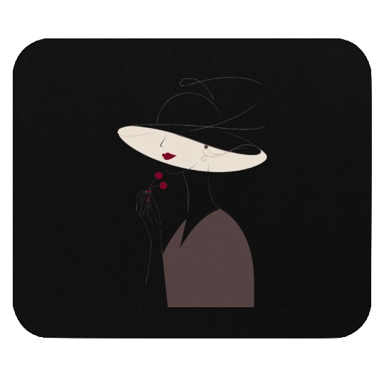 Cherry Wine Lady Mouse Pads