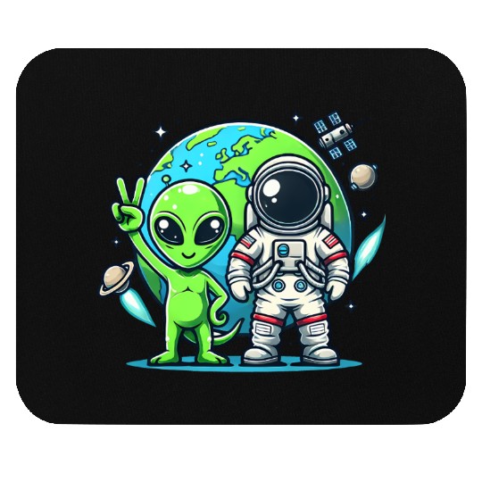 Alien Astronauts In Space Mouse Pads