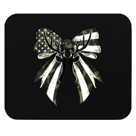 Coquette Bow Deer Hunting Camouflage US Flag Pride Mouse Pads