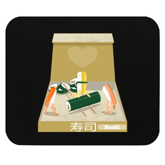 Funny sushi box Mouse Pads