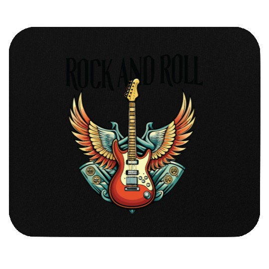 Vintage Retro 80s Rock Roll Music Guitar Wing Mouse Pads