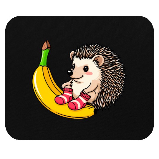 Hedgehog on a Banana Mouse Pads