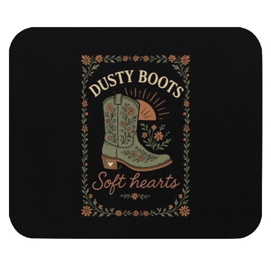 Soft Cowgirl Floral Rodeo Western Aesthetic Horse Mouse Pads