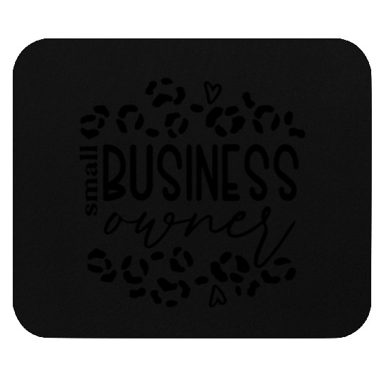 Proud Small Business Owner Leopard Heart Mouse Pads