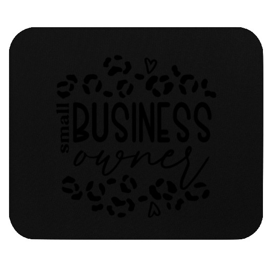 Proud Small Business Owner Leopard Heart Mouse Pads