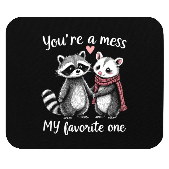 Feral Design Love Couple Possum Opossum Raccoon Mouse Pads