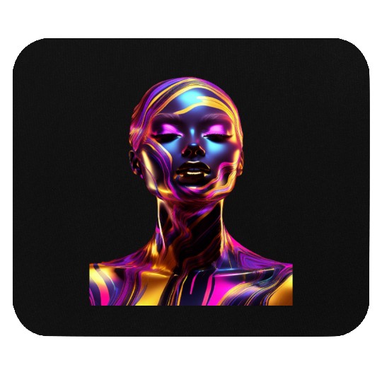 Black & Gold Marble Goddess Mouse Pads