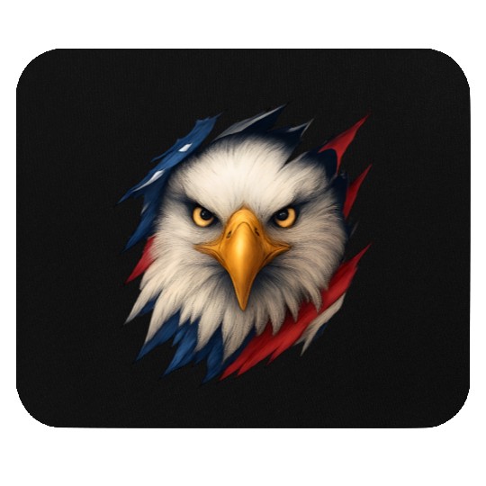 Fierce American Eagle Ripped Design Mouse Pads