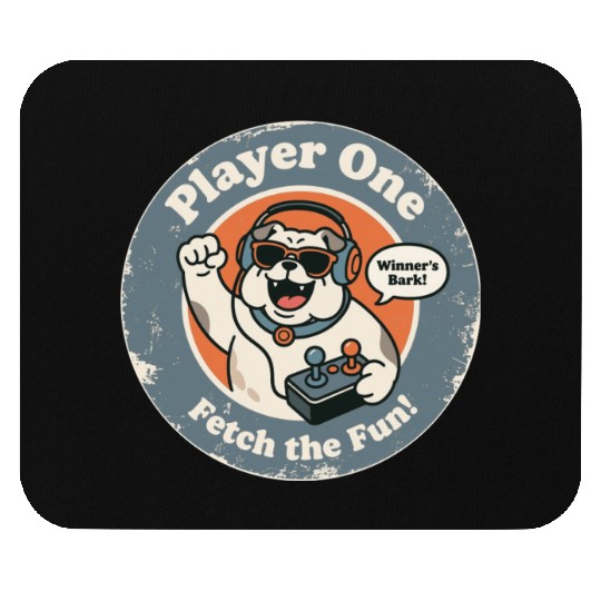 Retro Gaming Dog Winner s Bark Vintage Graphic Mouse Pads