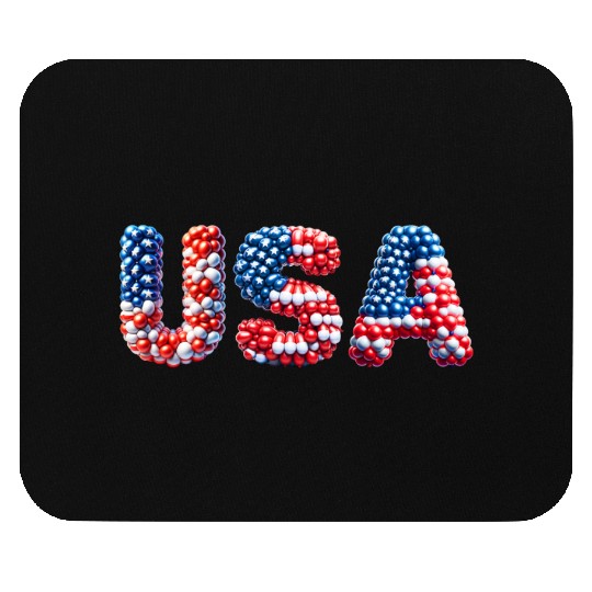USA lettering in national colors  Balloon design Mouse Pads