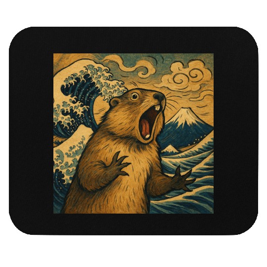 The Great Scream off Kanagawa – Marmot Overboard Mouse Pads