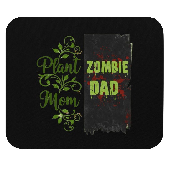 Plant Mom Zombie Dad Couple Design Mouse Pads