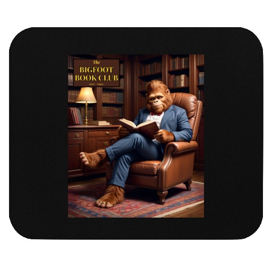 Bigfoot Book Club Sasquatch Reading in the Library Mouse Pads