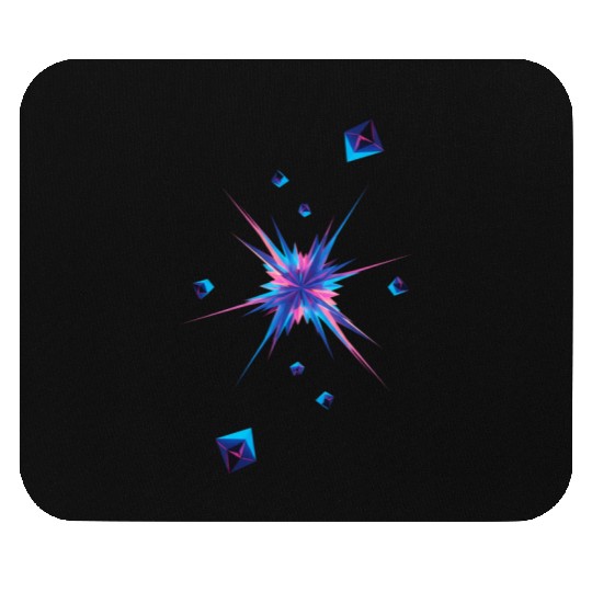 Vibrant Geometric Explosion in Neon Colors Mouse Pads