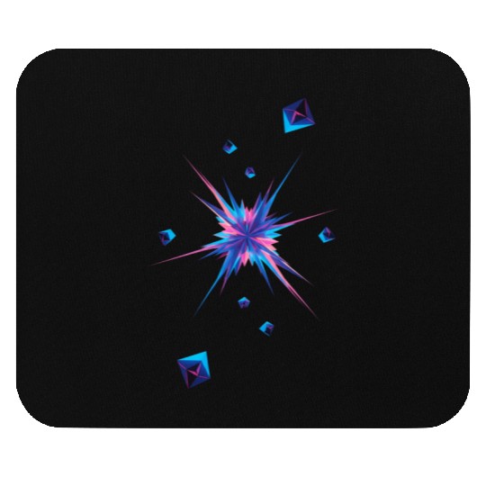 Vibrant Geometric Explosion in Neon Colors Mouse Pads