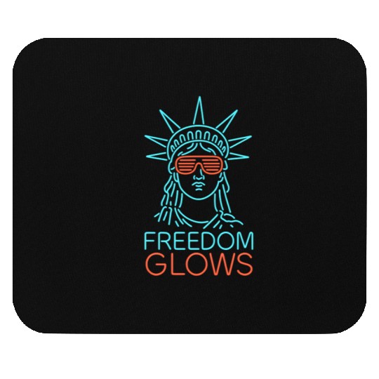 Freedom Glows Neon Lady Liberty Mouse Pads
