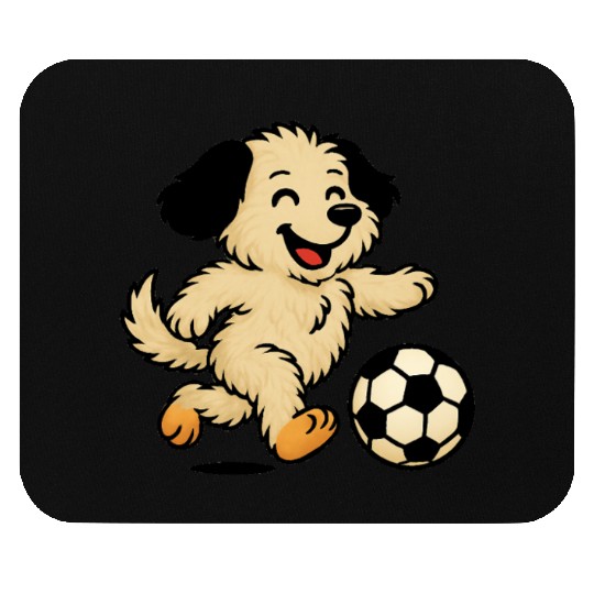 Puppy playing Soccer Mouse Pads