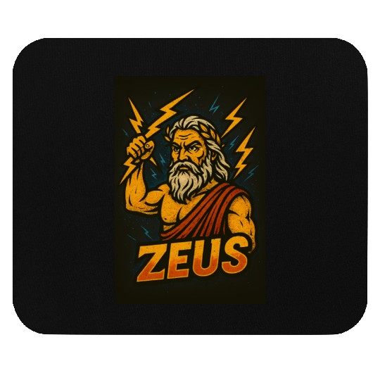 Epic Zeus Thunderbolt Illustration Mouse Pads
