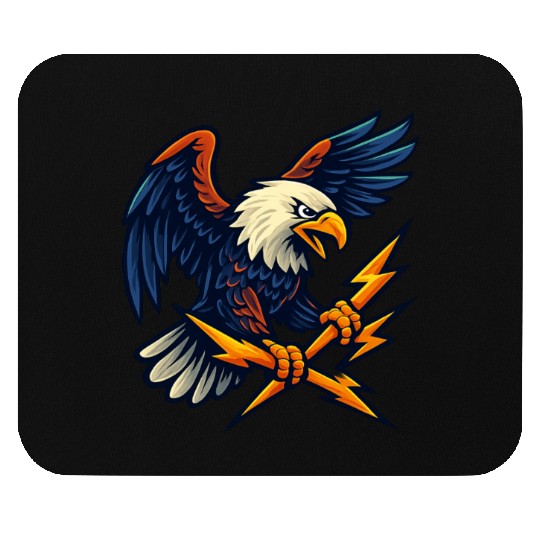 Bald Eagle with Lightning Bolts Mouse Pads Design