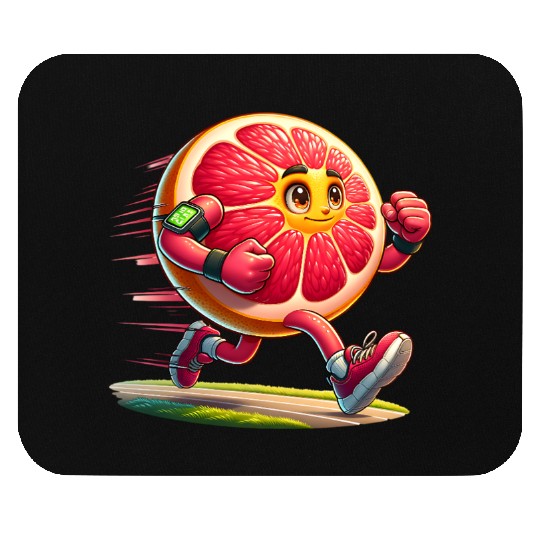Running Grapefruit Power – Sporty Citrus in Motion Mouse Pads