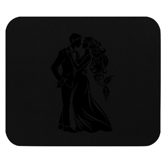 Bride and Groom Silhouette – Anniversary or Engage Mouse Pads