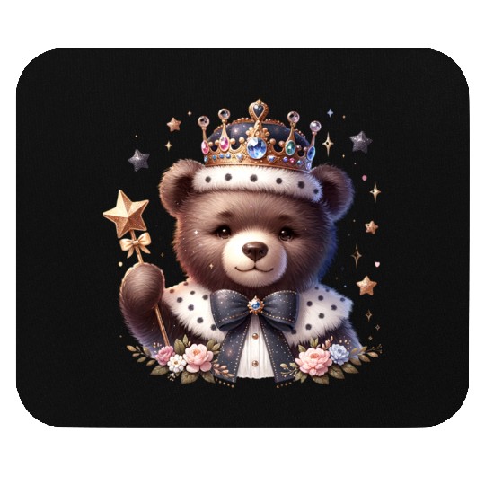 Royal Teddy Bear Magic – Crowned Cutie with Sparkl Mouse Pads