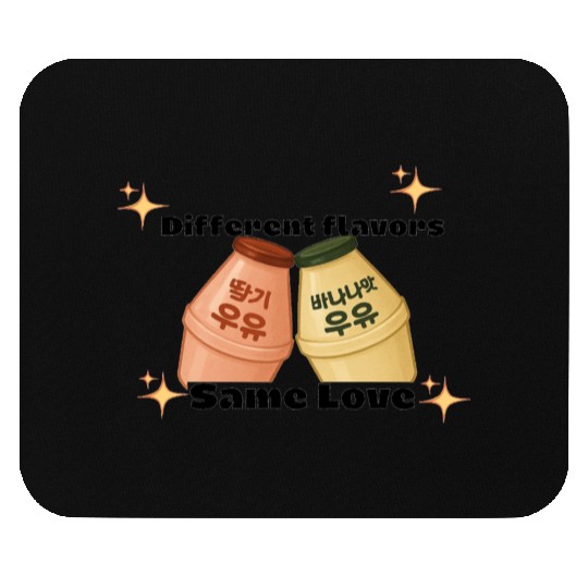 Cute Korean Strawberry and Banana Milk Design Mouse Pads