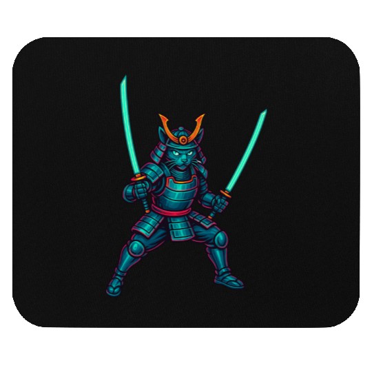 Legendary Samurai Cat – Epic Warrior Design” Mouse Pads