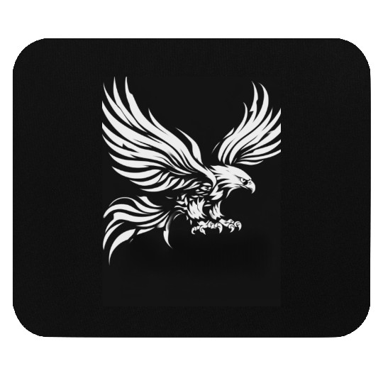 White Tribal Eagle Art Design" Mouse Pads