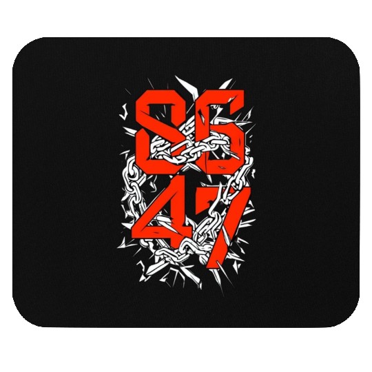 Bold "8647" Chains & Numbers Graphic Art Mouse Pads