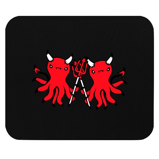 2 octopus devil hell team friends satan evil sweet Mouse Pads