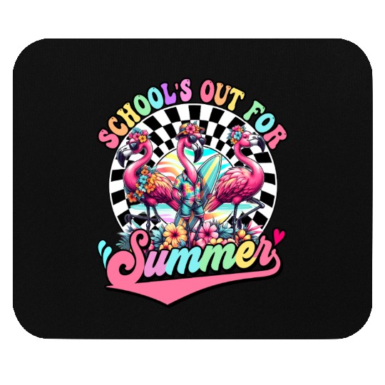 Schools Out For Summer Flamingo Teaches Students Mouse Pads