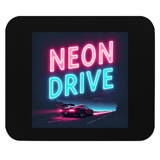 Neon Drive - Retro Synthwave Design Mouse Pads