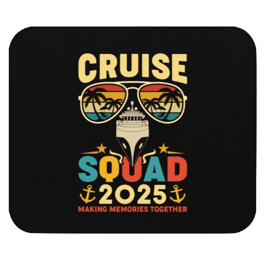 Cruise Squad 2025 Retro Vacation Gifts Mouse Pads
