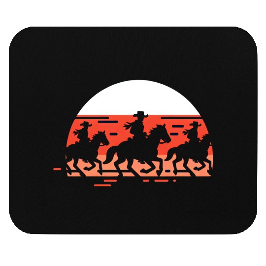 Cowboy Sunset Silhouette Mouse Pads