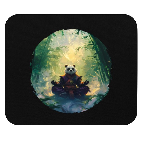 Panda Meditates In A Bright Bamboo Forest Mouse Pads