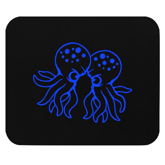 2 Octopus friends Two fighting enemies Rivals Team Mouse Pads