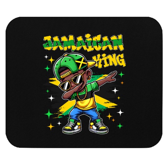 Jamaican King dabbing Jamaica Flag Pride for Kids Mouse Pads