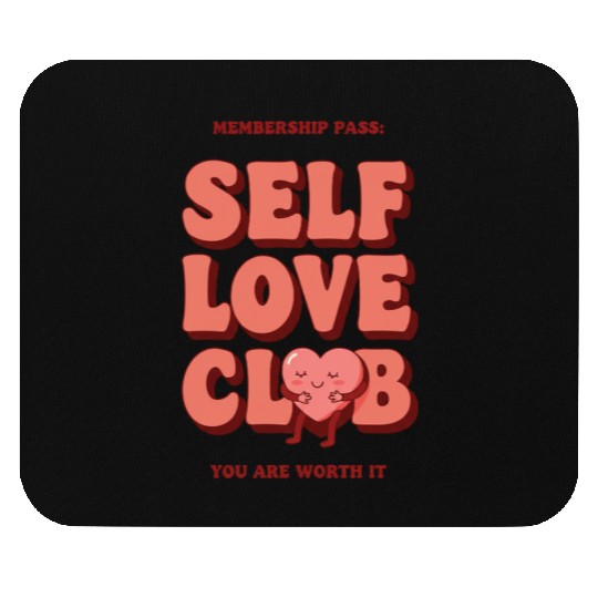 Retro self love club art. You are worth it! Mouse Pads